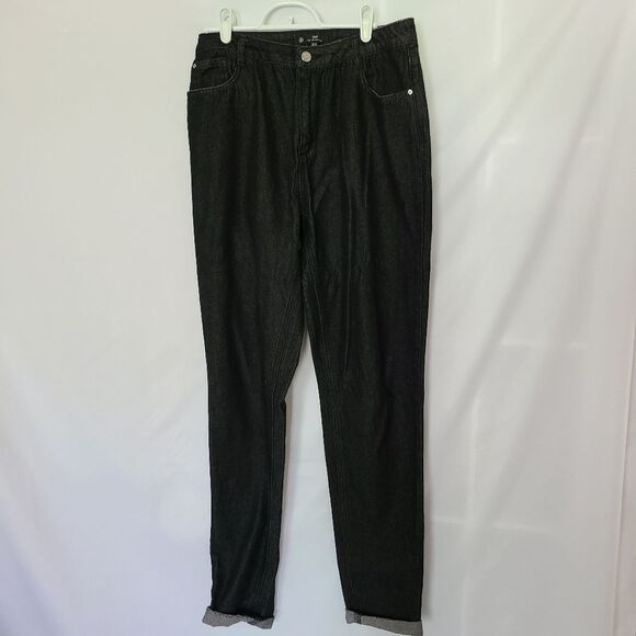 Misguided Riot Black Denim High‎ Rise Mom Jean - Picture 1 of 4